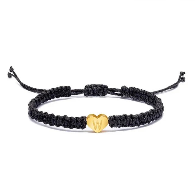 Pulsera Corazón Inicial Oro 
