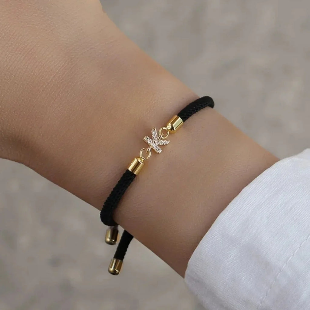 Pulsera de colores con inicial de strass - letra 