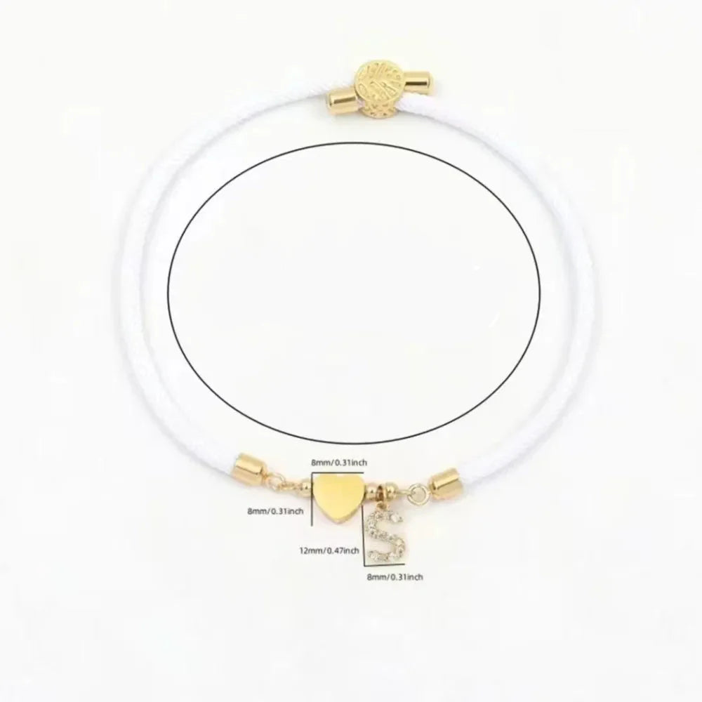 Pulsera de colores con inicial de strass - letra 