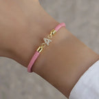 Pulsera de colores con inicial de strass - letra 