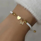 Pulsera de colores con inicial de strass - letra 