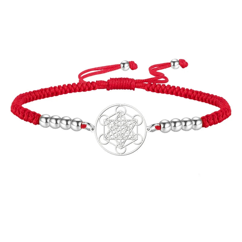 Pulsera Colorida Cubo de Metatrón rojo