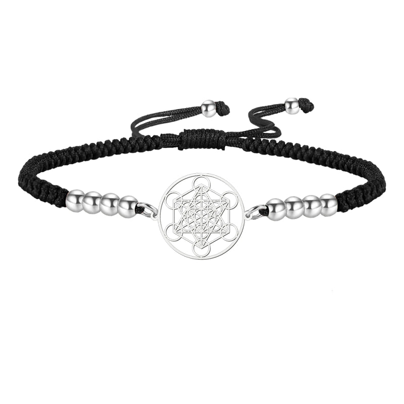 Pulsera Colorida Cubo de Metatrón negro