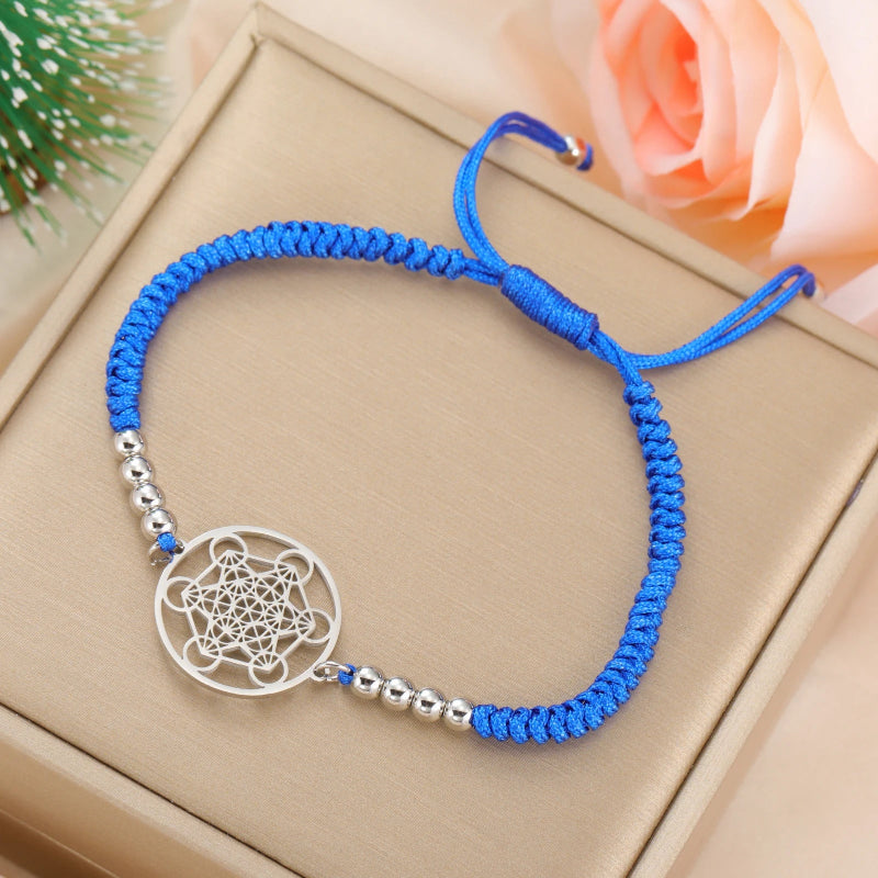 Pulsera Colorida Cubo de Metatrón azul