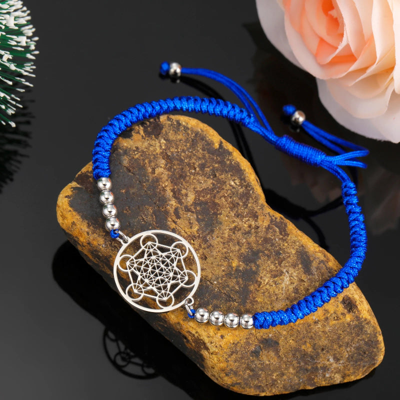 Pulsera Colorida Cubo de Metatrón azul