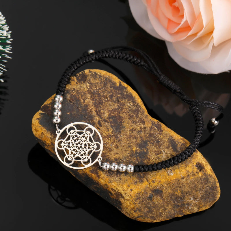 Pulsera Colorida Cubo de Metatrón negro