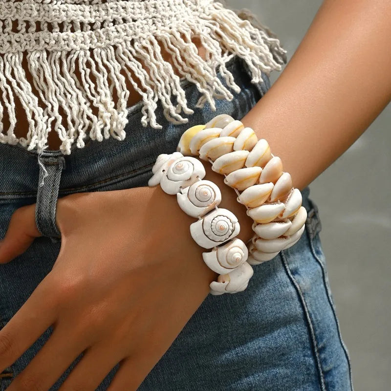 Pulsera de concha de caracol marino