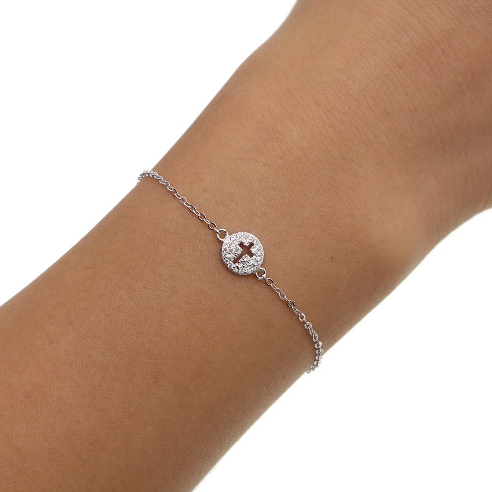 Pulsera Cruz plata