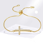 Pulsera Cruz Cristiana Zirconia Mujer