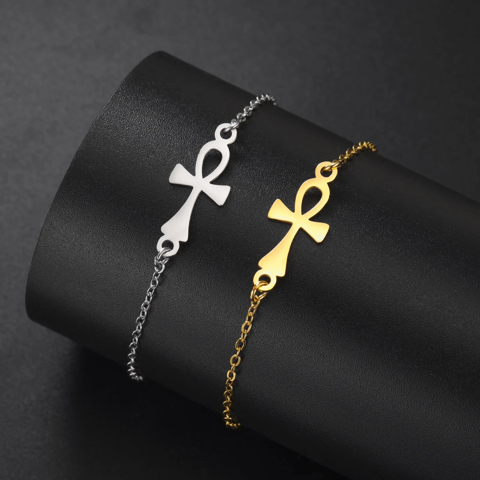 Pulsera Cruz de Ankh Egipto oro 1