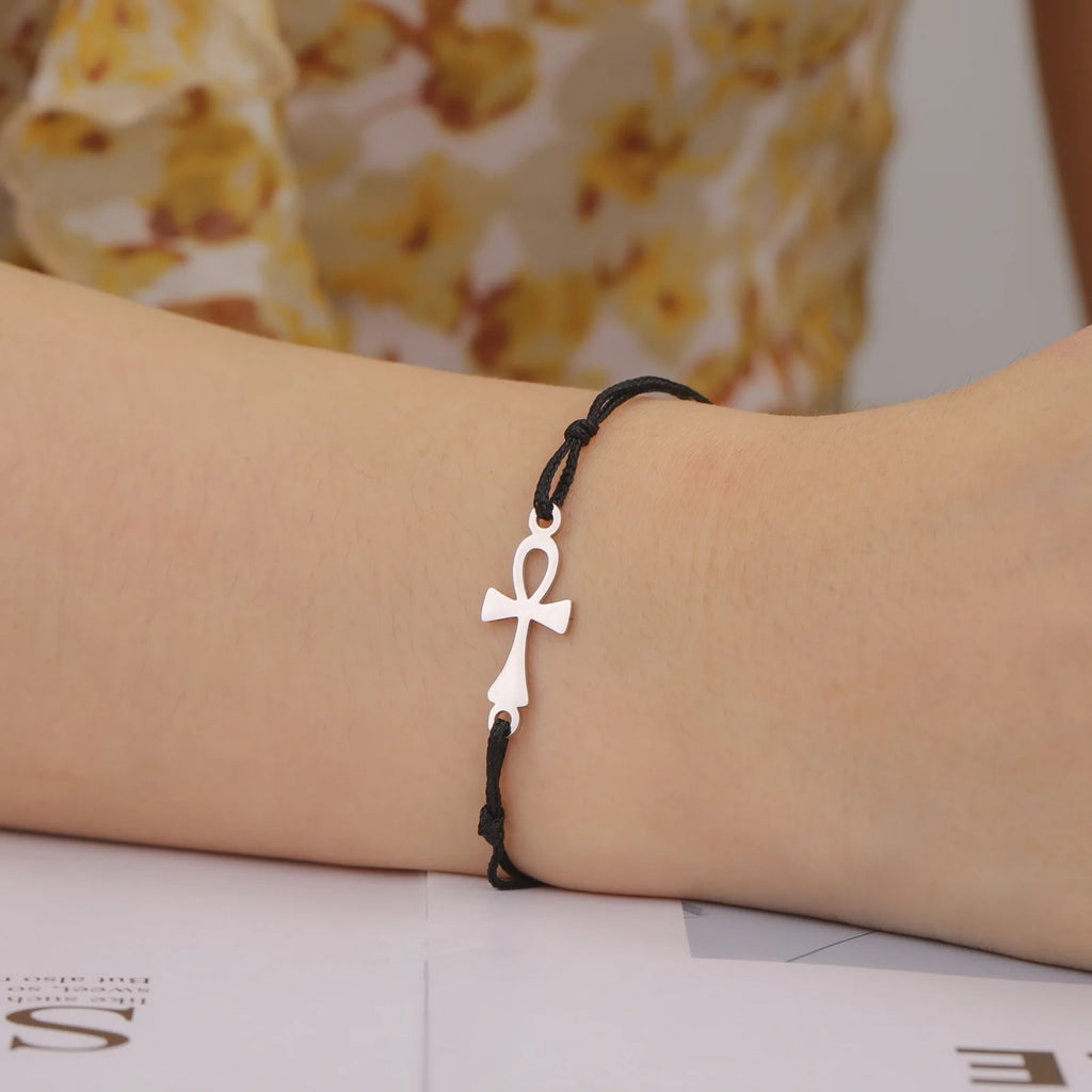 Pulsera Cruz de Ankh Egipto negro