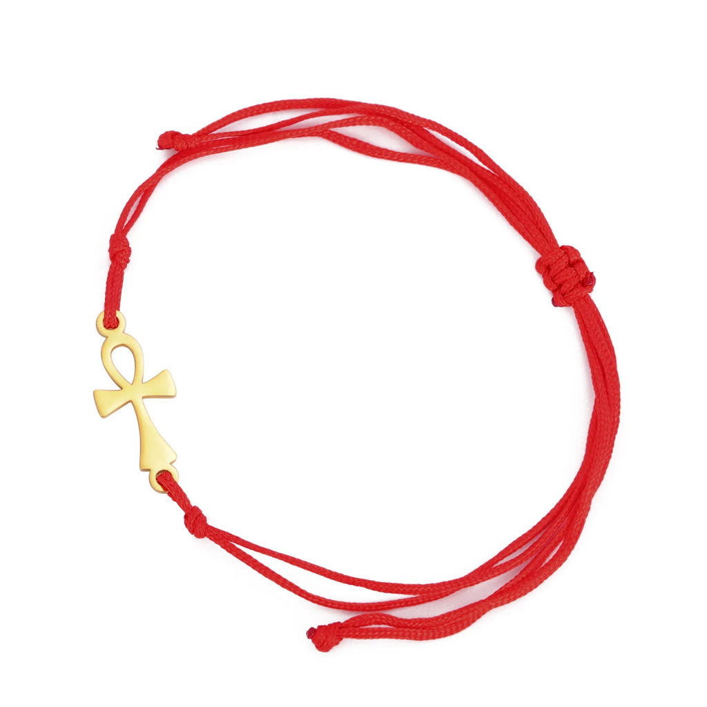 Pulsera Cruz de Ankh Egipto rojo