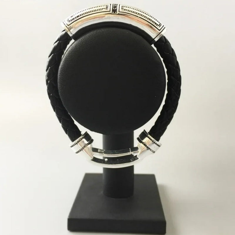 Pulsera Cruz Rústica de Cuero - Exception®