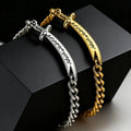 Pulsera cubana para hombre con espada Ali Zulfiqar árabe oro