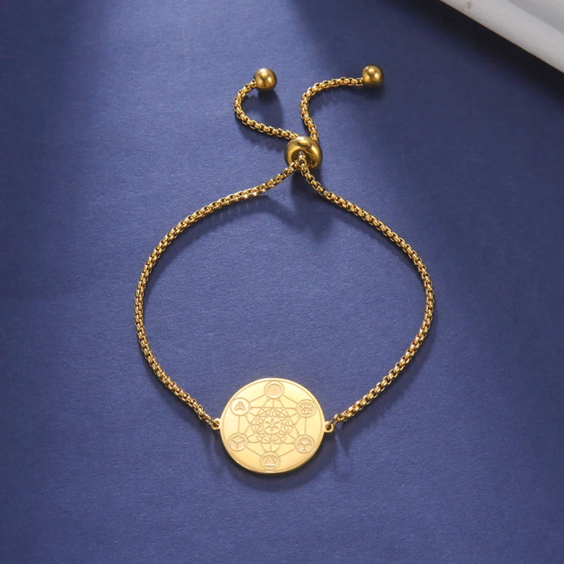 Pulsera Cubo de Metatrón de Protección oro