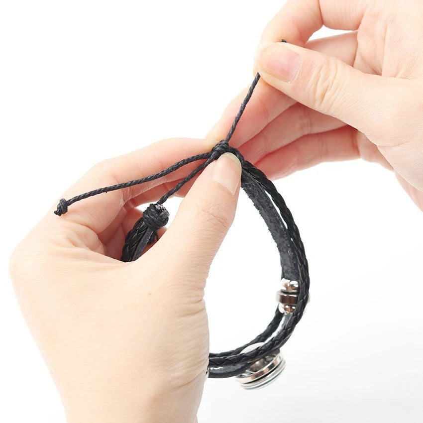 Pulsera de Cuero Signo del Zodiaco 12 Constelaciones 