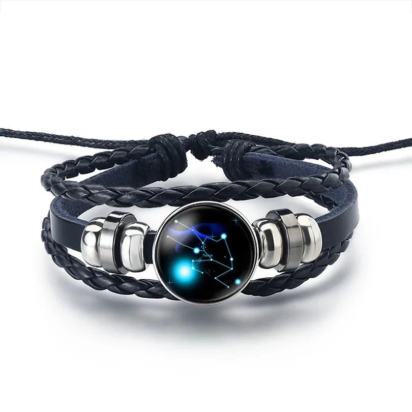 Pulsera de Cuero Signo del Zodiaco 12 Constelaciones tauro