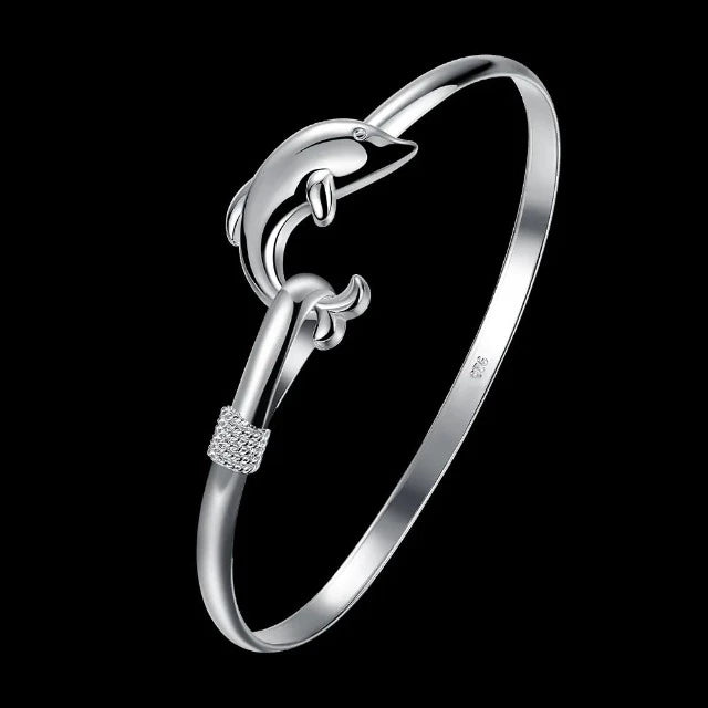 Pulsera Delfín de Plata para Mujer