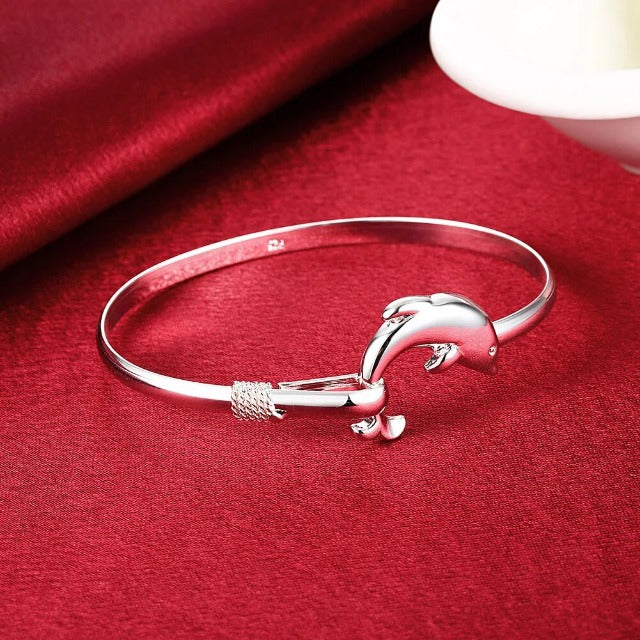 Pulsera Delfín de Plata para Mujer