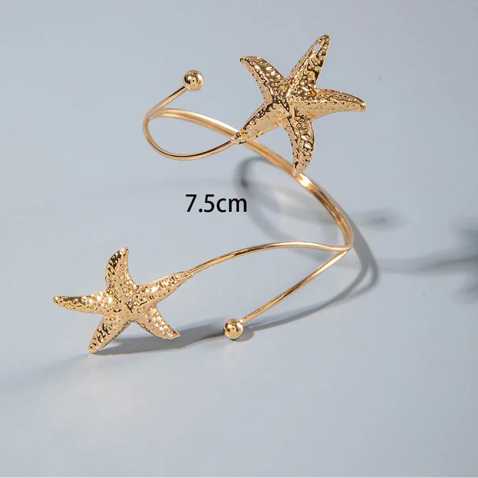 Pulsera de brazo boho para mujer - cadena de bíceps estrella de mar