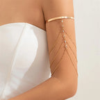 Pulsera de Brazo Mujer Elegante - Adorno de Parte Superior del Brazo y Joya Cadena de Bíceps oro