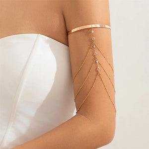 Pulsera de Brazo Mujer Elegante - Adorno de Parte Superior del Brazo y Joya Cadena de Bíceps oro