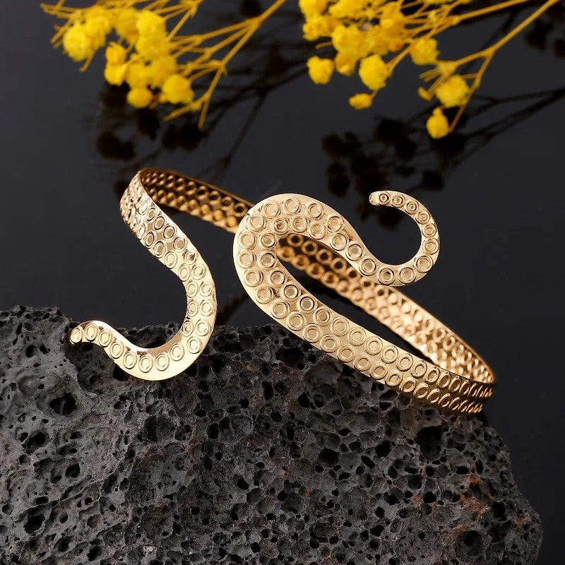 Brazalete de Brazo Mujer Cola de Serpiente - Adorno Cadena de Brazo y Joya de Bíceps oro