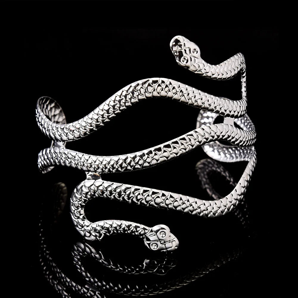 Brazalete de Brazo para Mujer Serpiente - Adorno Cadena de Brazo y Joya de Bíceps plateada