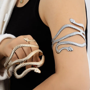 Brazalete de Brazo para Mujer Serpiente - Adorno Cadena de Brazo y Joya de Bíceps plateada