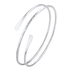 Pulsera de brazo para mujer - cadena fina para bíceps plateada