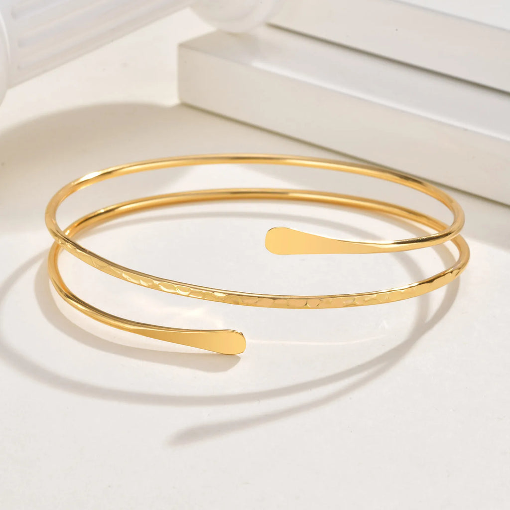 Pulsera de brazo para mujer - cadena fina para bíceps dorada