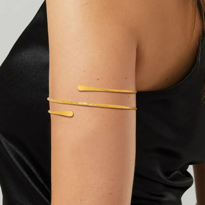 Pulsera de brazo para mujer - cadena fina para bíceps dorada