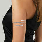 Pulsera de brazo para mujer - cadena fina para bíceps plateada