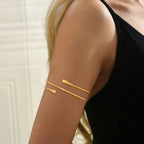 Pulsera de brazo para mujer - cadena fina para bíceps dorada
