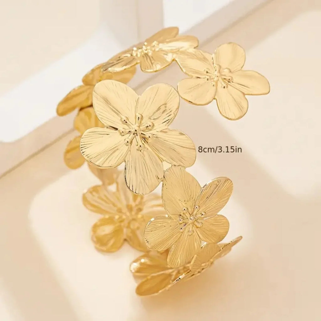 Pulsera de brazo para mujer - cadena para bíceps de pétalos de flor