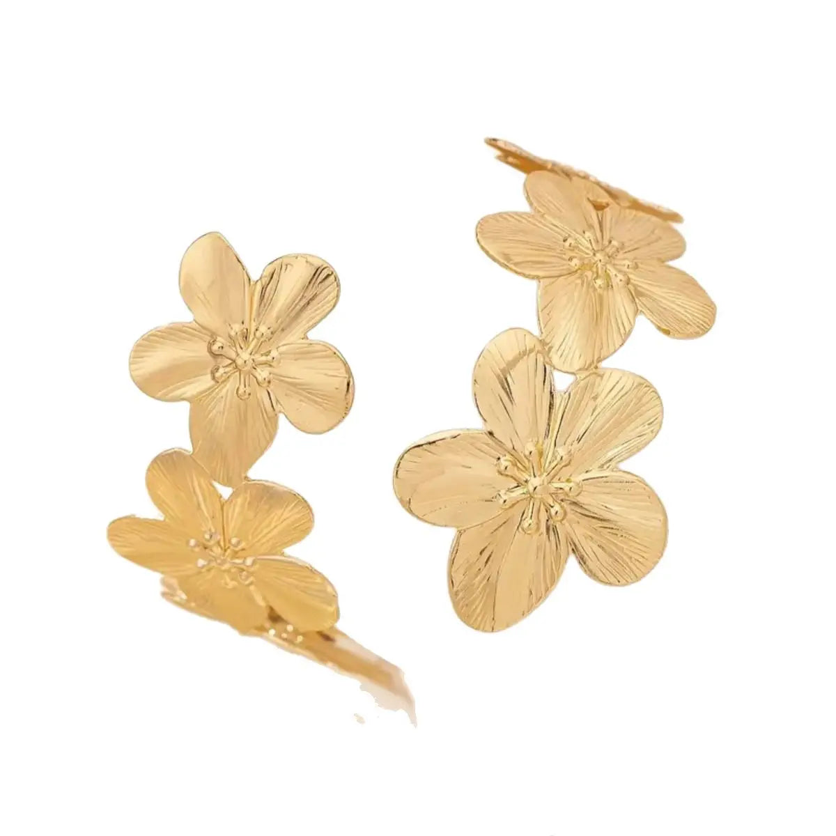 Pulsera de brazo para mujer - cadena para bíceps de pétalos de flor dorada