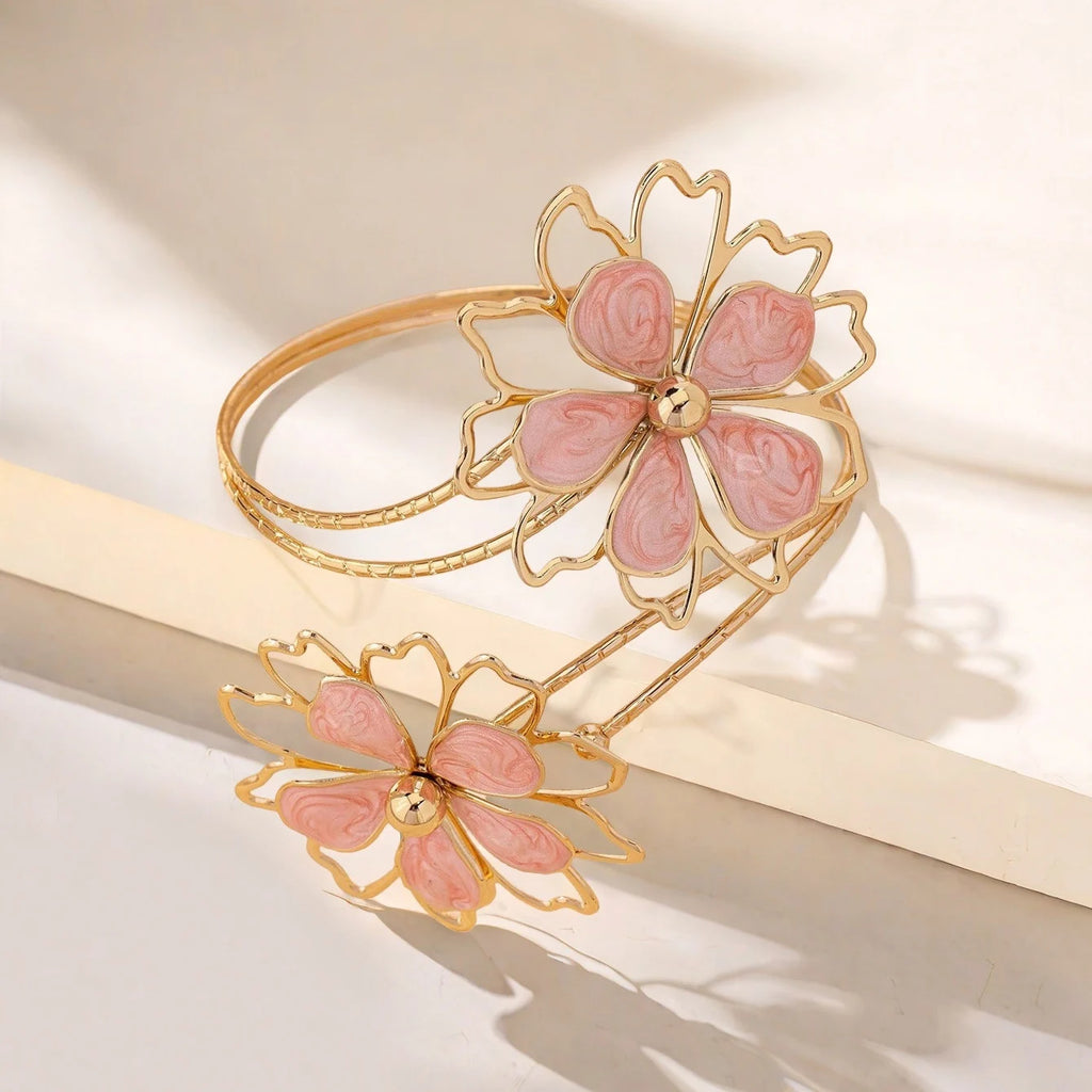 Pulsera de brazo para mujer flor - Cadena de bíceps rosa