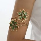 Pulsera de brazo para mujer flor - Cadena de bíceps verde