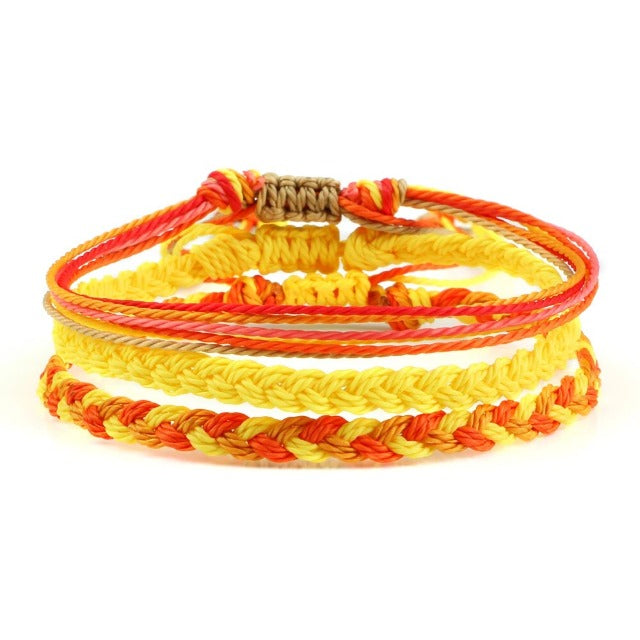 Pulsera de la Suerte Tibetana Trenzada 9 Colores amarillo