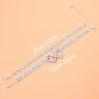 Pulsera de tobillo con corazón y pedrería para mujer