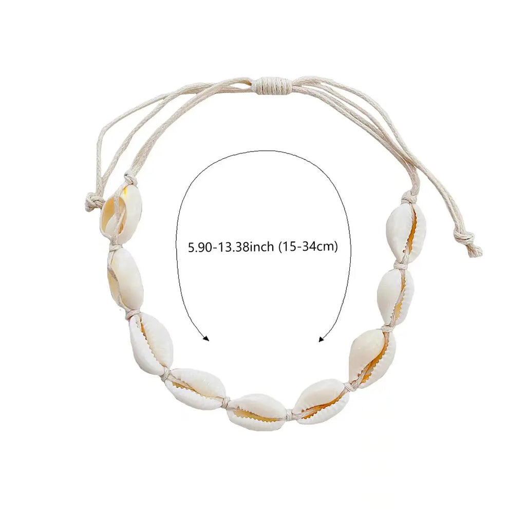 Pulsera de tobillo con concha cauri para mujer