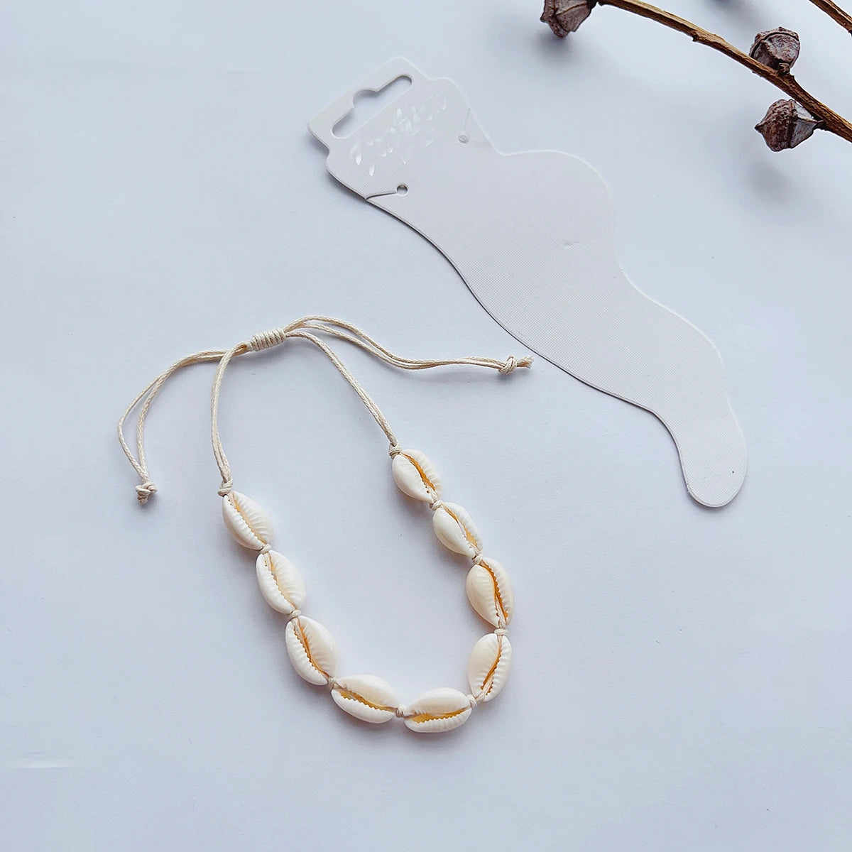 Pulsera de tobillo con concha cauri para mujer
