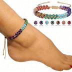 Tobillera de piedra natural de 7 chakras