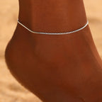 Pulsera de Tobillo Fina plata