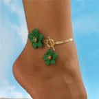 Tobillera de flor para mujer verde