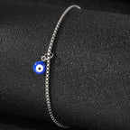 Pulsera de Tobillo Ojo Azul plata