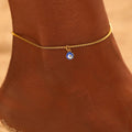 Pulsera de Tobillo Ojo Azul oro