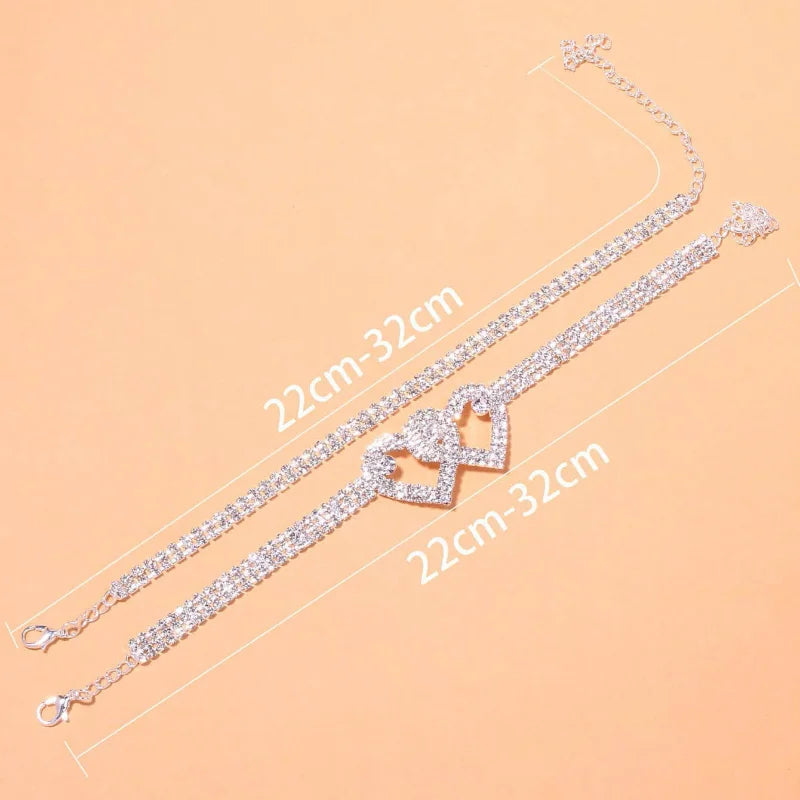 Pulsera de tobillo "pequeño corazón" para mujer