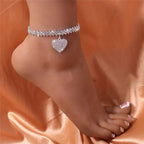 Pulsera de tobillo "pequeño corazón" para mujer