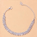 Tobillera con Diamantes Oro y Plata para Mujer 